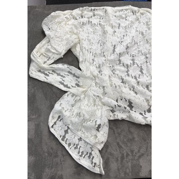 Isabel Marant Vinny Asymmetric Ruffled Cotton-lace Top In Off-White sz 42/ US 10 - Picture 9 of 16